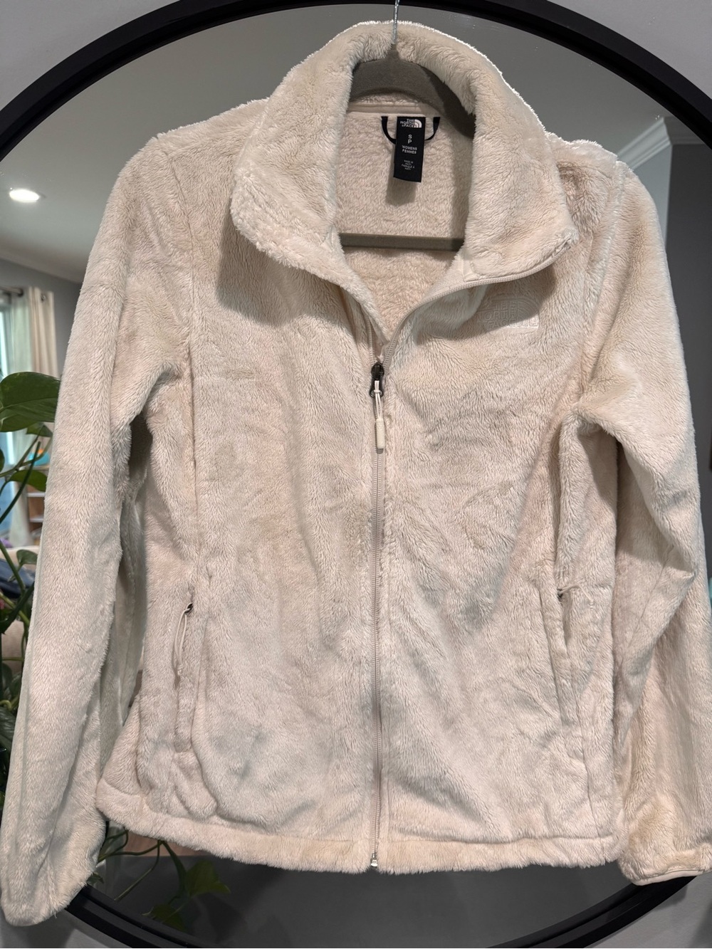 The North Face Plush Full-Zip Teddy Jacket - Cream